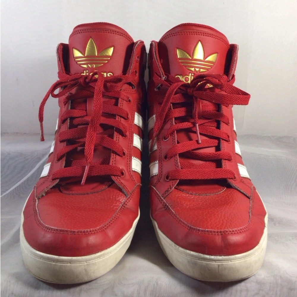 Adidas Men’s Size 1 Sneakers Red and White - Picture 3 of 6